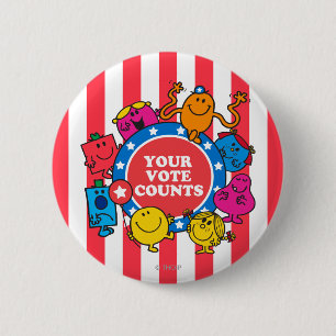 Your Vote Counts! 6 Cm Round Badge