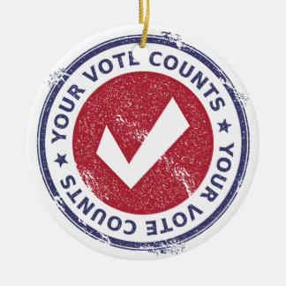 your vote counts ceramic tree decoration