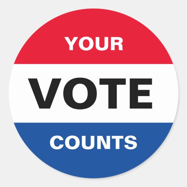 Your Vote Counts Classic Round Sticker (Front)