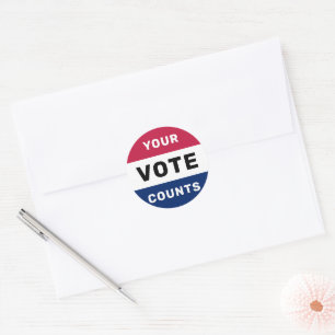 Your Vote Counts Patriotic American Election 2024 Classic Round Sticker