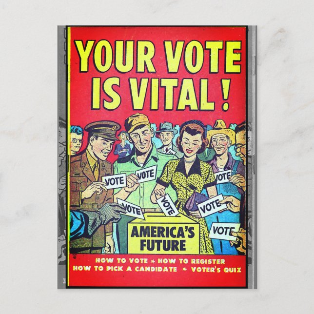 Your Vote Is Vital! Postcard (Front)