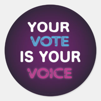 "Your Vote is Your Voice" Classic Round Sticker