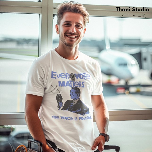 Your Vote Matters Election Political Blue Printed T-Shirt (Creator Uploaded)