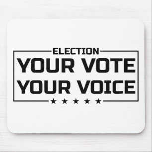Your Vote Your Voice black font Mouse Pad