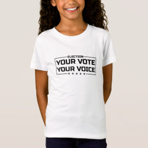 Your Vote Your Voice black font T-Shirt
