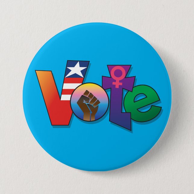 'Your Vote, Your Voice" Blue Button (Front)