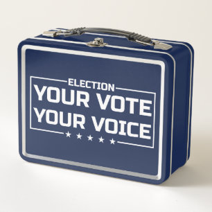 Your Vote Your Voice white font Metal Lunch Box