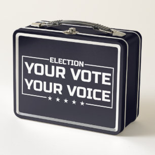 Your Vote Your Voice white font Metal Lunch Box