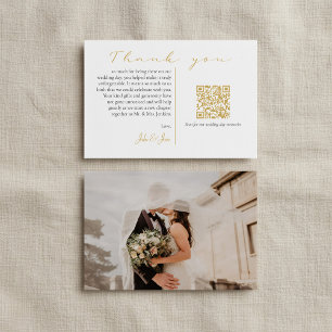 Your wedding photo and memories QR code Thank You