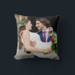Your Wedding Photo and Monogram Initials Cushion<br><div class="desc">Chic personalised your wedding photo throw pillow featuring an elegant bold square navy and white initials monogram on the reverse. You can personalise the initials and customise the colour to a colour of your choice.</div>