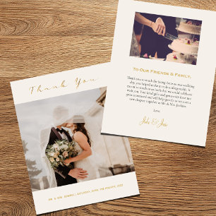 Your wedding photo, modern thank you card
