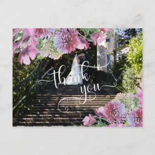 Your Wedding Photo Wildflowers Confetti Thank You Postcard