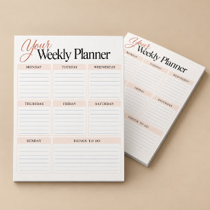 Your Weekly Planning And Schedule Organiser Notepad