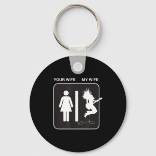 Your wife my wife rockstar guitar key ring
