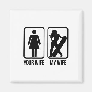 Your Wife My Wife Snowboarder - Female Boarder Gif Magnet