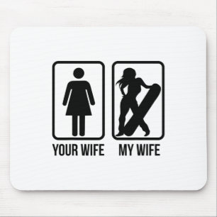 Your Wife My Wife Snowboarder - Female Boarder Gif Mouse Pad