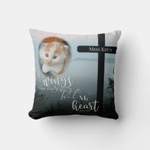 Your Wings Were Ready Cat Memorial PHOTO Cushion