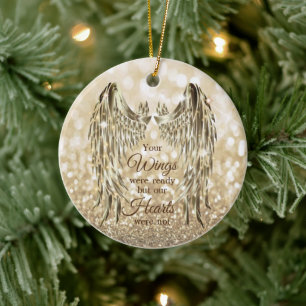 Your Wings Were Ready Our hearts Were Not Memorial Ceramic Tree Decoration