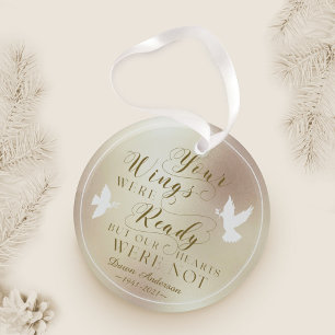 Your Wings Were Ready Photo Memorial Keepsake Dove Glass Tree Decoration