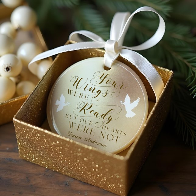 Your Wings Were Ready Photo Memorial Keepsake Dove Ornament (Your Wings Were Ready Photo Memorial Keepsake Dove Ornament)