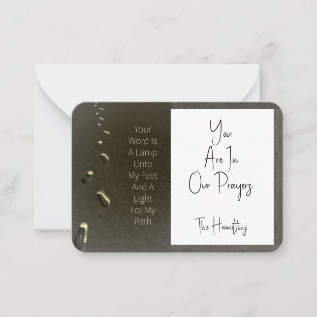 Your Word Is A Lamp & A Light Footprints Card (Front)