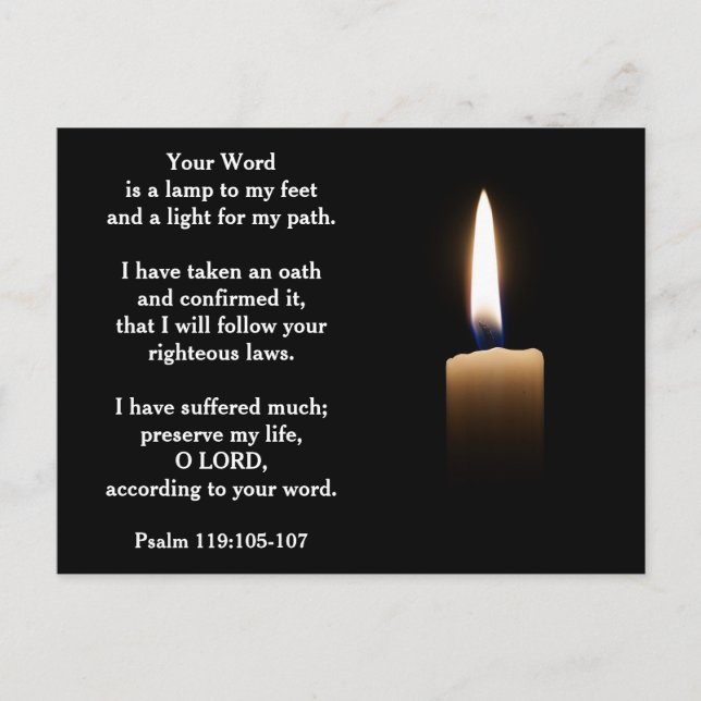 Your Word is a Lamp to my Feet Psalm 119:105-107 Postcard (Front)