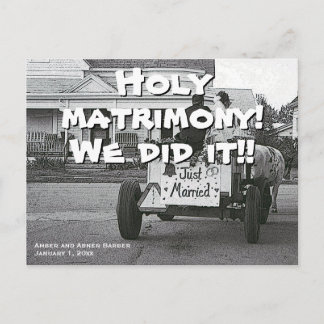 Your Words and Photo Funny Elopement Announcement Postcard