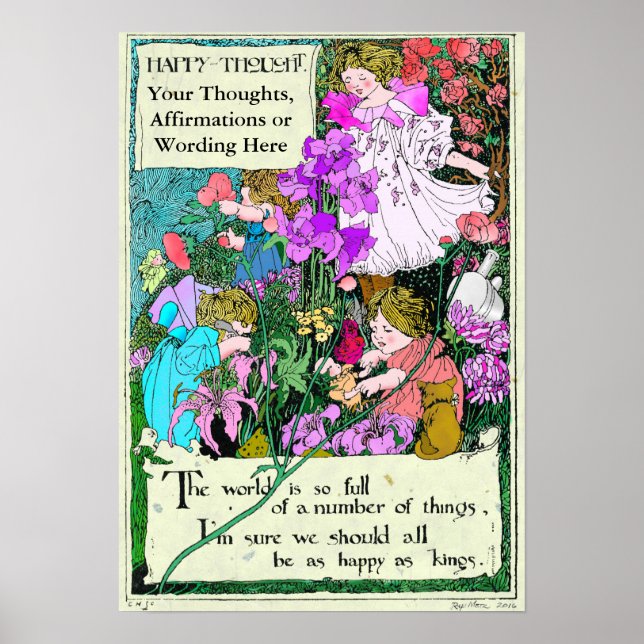 Your Words on a Gorgeous 19th Century Illustration Poster (Front)