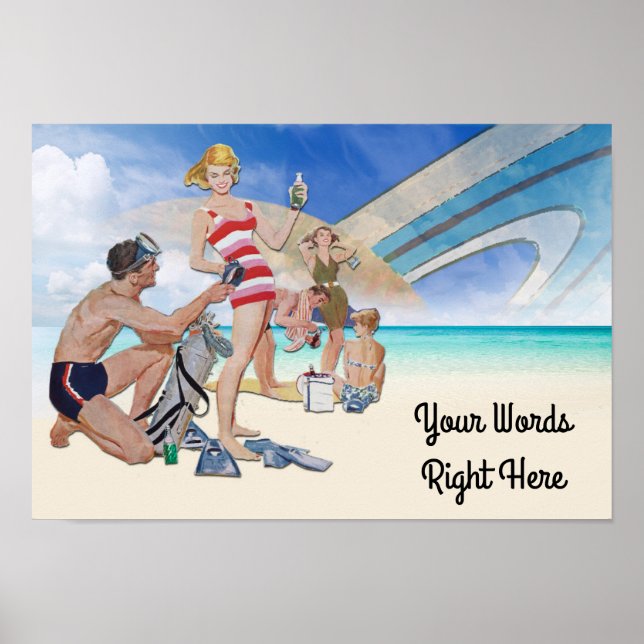 Your Words on this Interplanetary Beach Poster (Front)