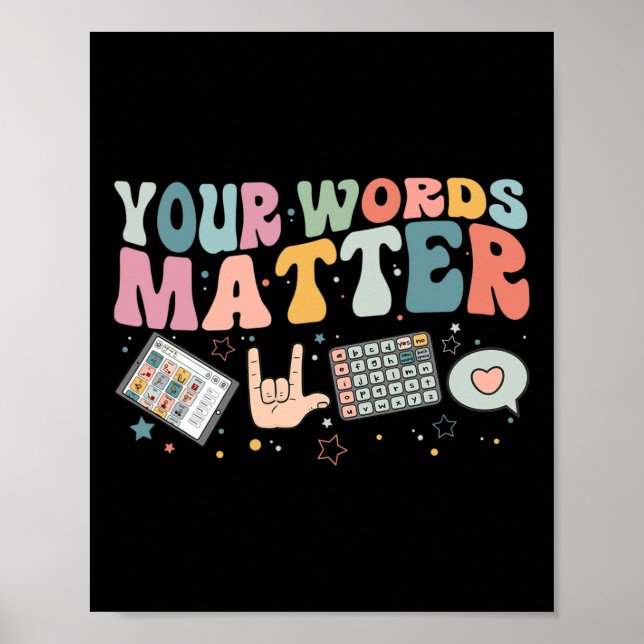 Your Words Problem Speech Therapy Language Patholo Poster (Front)