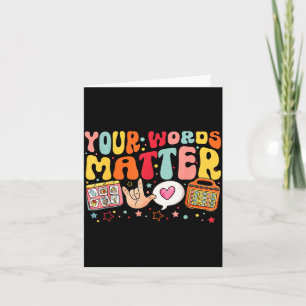 Your Words Speech Therapy Language Pathologist Slp Card