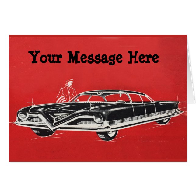 Your Words with Futuristic Black Sedan (Front Horizontal)