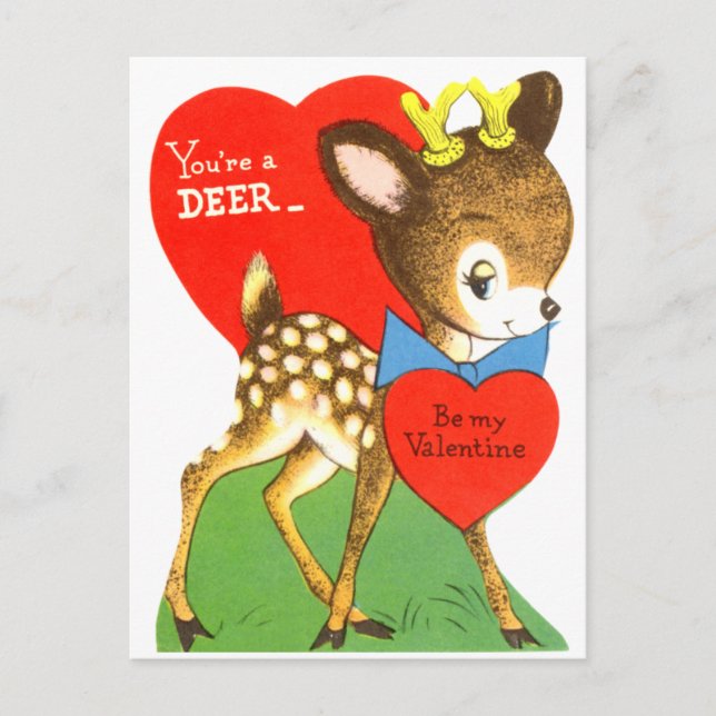 You're a Deer Valentine Holiday Postcard (Front)