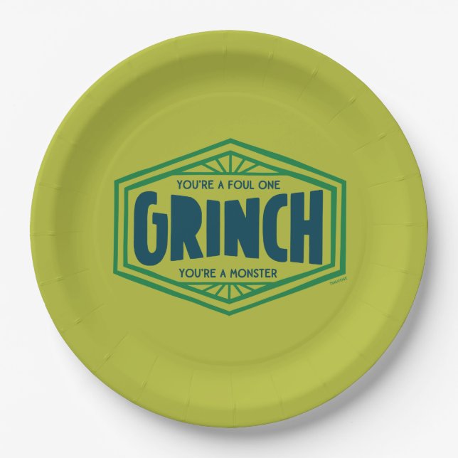 You're a Foul One Grinch Paper Plate (Front)
