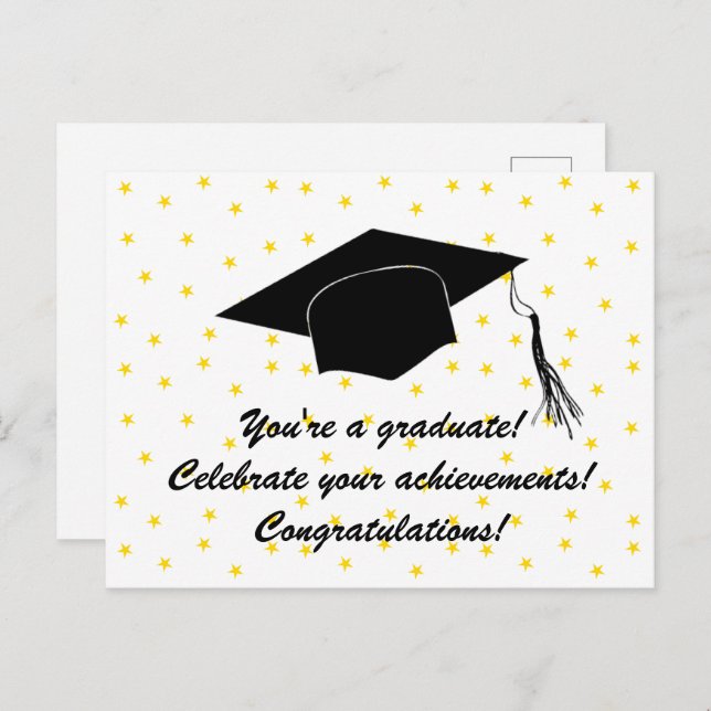 You're a graduate! Celebrate your achievements! Postcard (Front/Back)