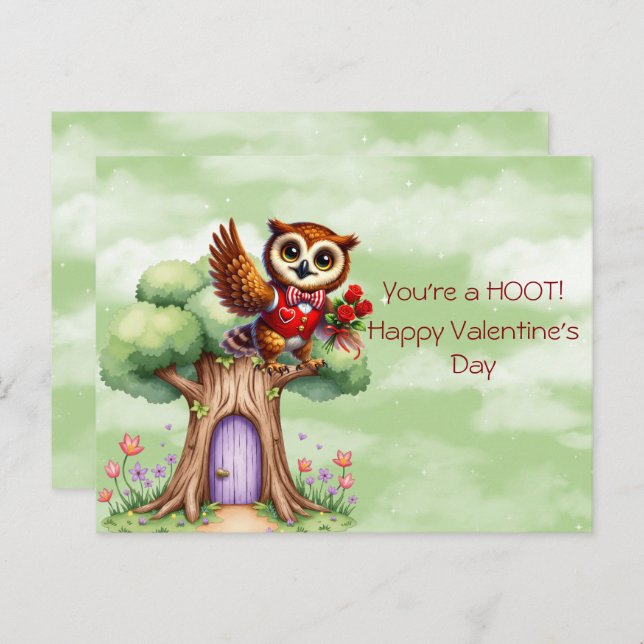 You're a HOOT!  Happy Valentine's Day Holiday Postcard (Front/Back)