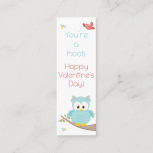 You're a Hoot!  Owl Valentine Bookmark Mini Business Card