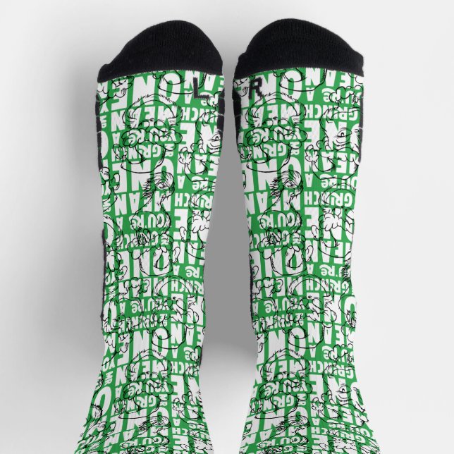 You're a Mean One Mr. Grinch Green Pattern Socks (Top)