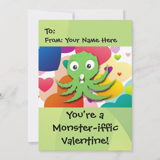 You're a Monster-iffic Valentine 5x7 Holiday Card (Front)
