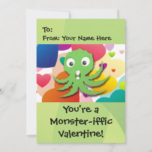 You're a Monster-iffic Valentine 5x7 Holiday Card