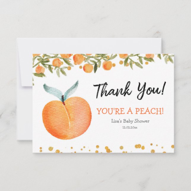 You're a Peach Thank You card (Front)