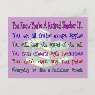 You're a Retired TEACHER IF... Postcard