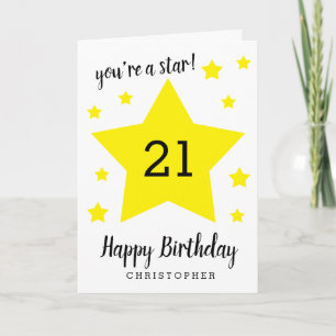 You're a star 21st Birthday Card