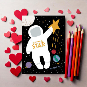 You're a Star Astornaut Classroom Valentines Card