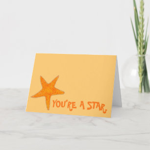 You're a Star Orange Starfish Congrats Shell Beach Card