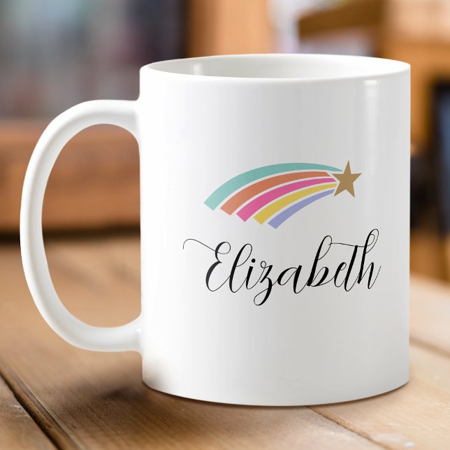 You're a Star! Rainbow Personalised Name Coffee Mug (Creator Uploaded)