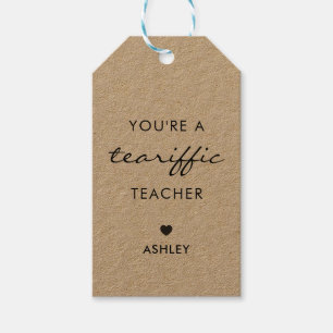 You're a Tea-Riffic Teacher, Tea Gift Tag, Kraft Tags