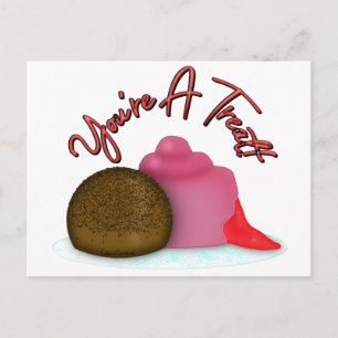 You're A Treat Filled Strawberry Valentine's Day Postcard
