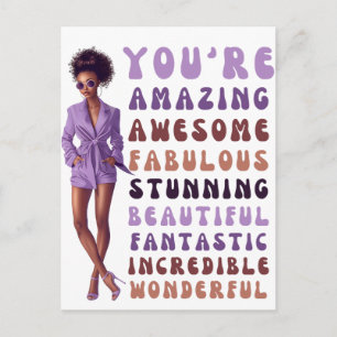 You're amazing, awesome, fabulous, stunning sista postcard