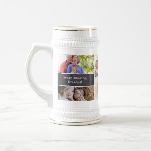 You're amazing, grandpa! Custom photo collage  Beer Stein